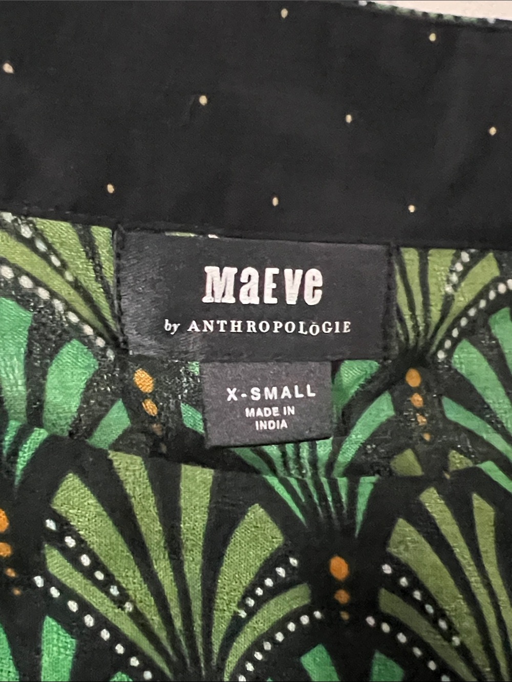 Anthropologie x Maeve Megan Cloyd Geometric Magnolia Babydoll Dress w/ Pockets - Picture 3 of 5